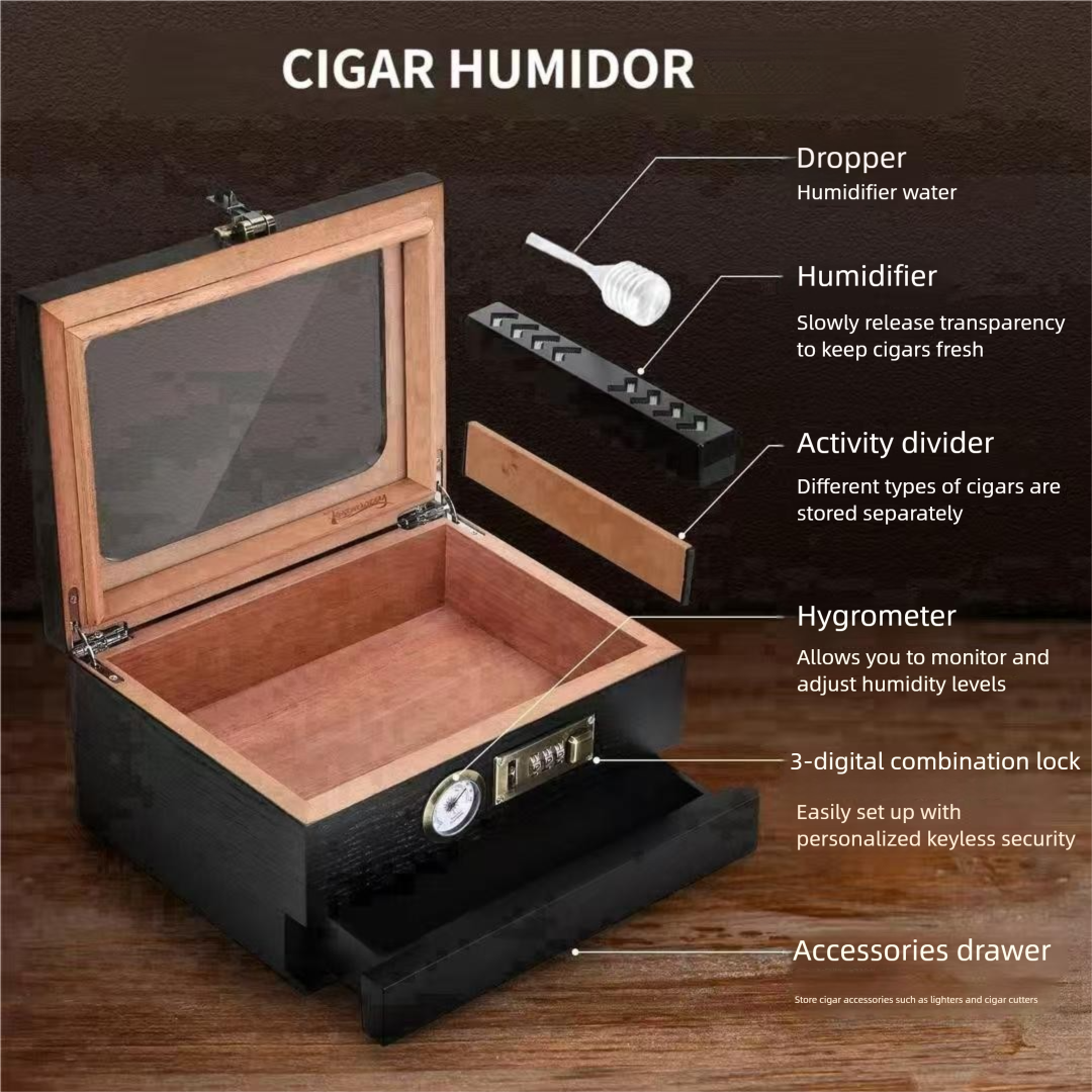 Home wooden humidor cigar box
